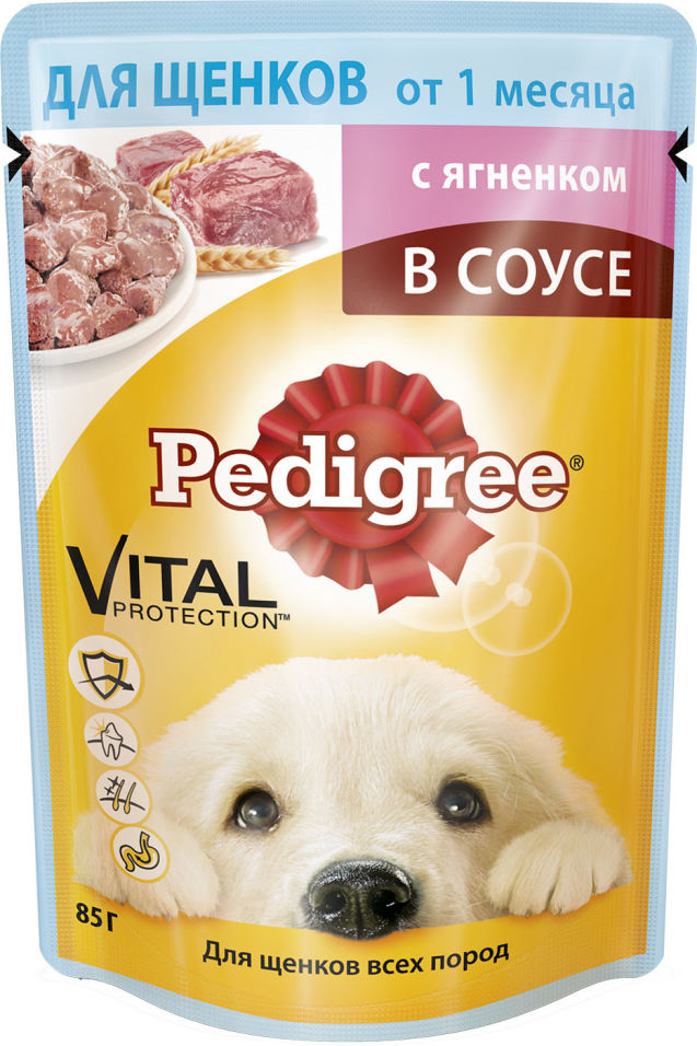 Купить Корм для щенков Pedigree с ягненком в соусе 85г  с доставкой на дом по цене 14.99 руб в интернет-магазине "Перекрёсток Впрок"